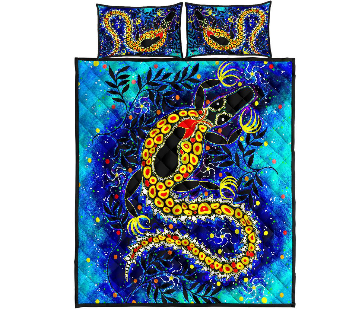 aboriginal-quilt-bed-set-indigenous-crocodile