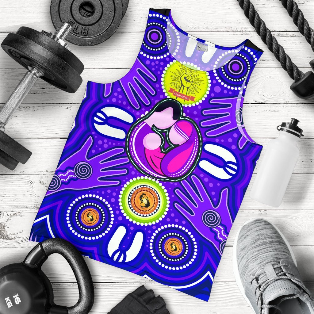mens-tank-top-aboriginal-family-with-dot-painting-art-1