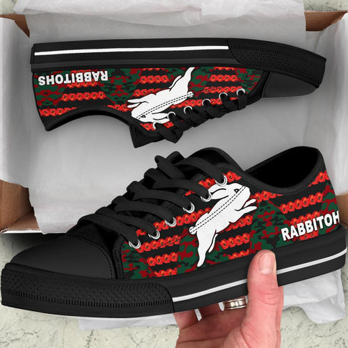 south-sydney-rabbitohs-low-top-shoe-anzac-day-poppy-flower-vibes