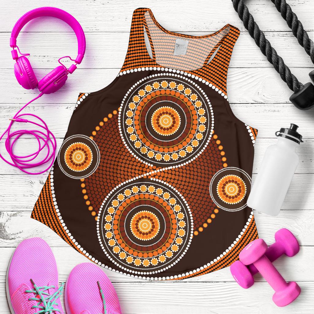 Racerback Tank - Aboriginal Dot Painting Tank Top Ver10 - Women - Vibe Hoodie