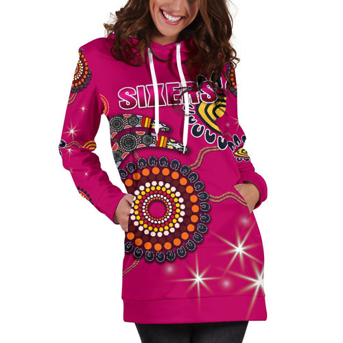 sydney-womens-hoodie-dress-sixers-indigenous-magenta