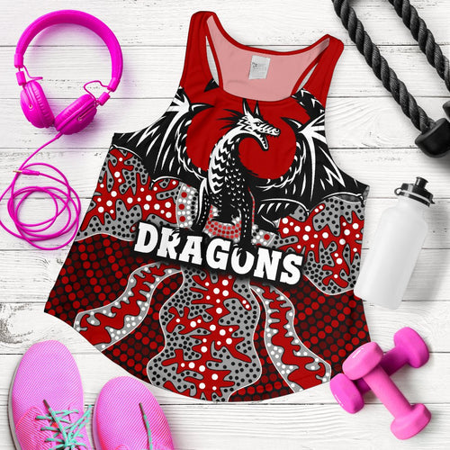 (Custom Personalised) Dragons Women's Racerback Tank St. George Aboriginal - Vibe Hoodie