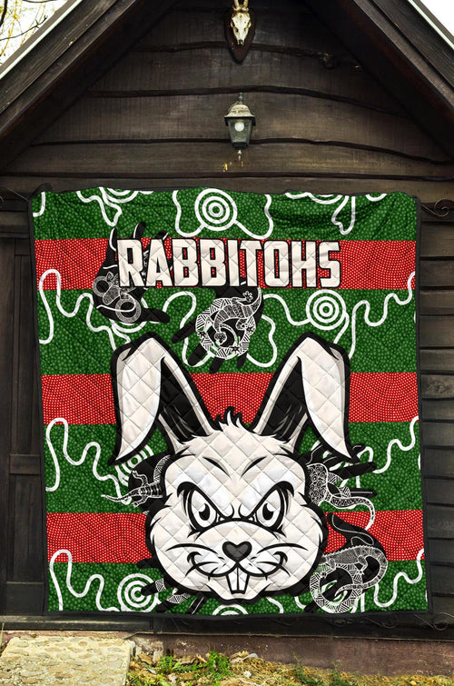 rabbitohs-indigenous-premium-quilt-rabbit-head