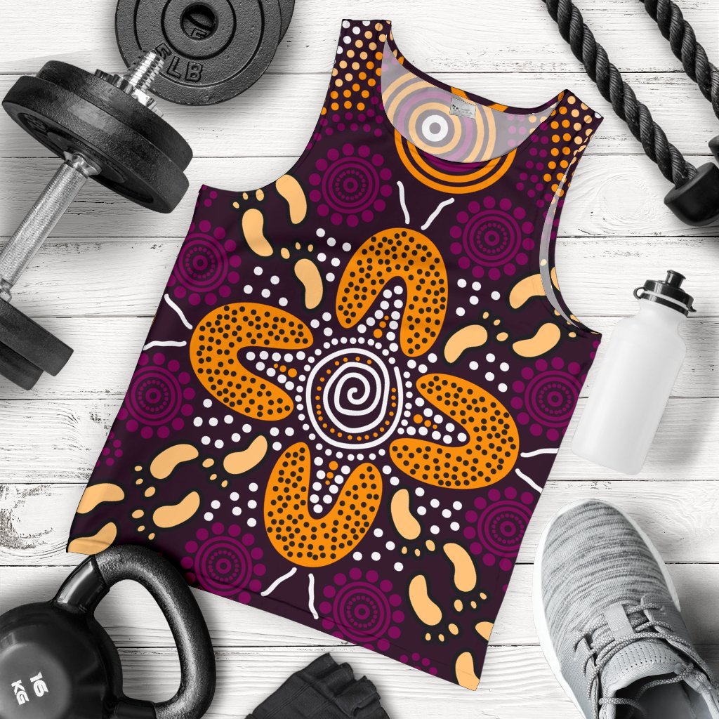 aboriginal-mens-tank-top-flowers-dot-panting-art