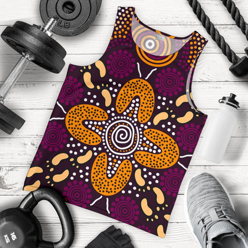 aboriginal-mens-tank-top-flowers-dot-panting-art