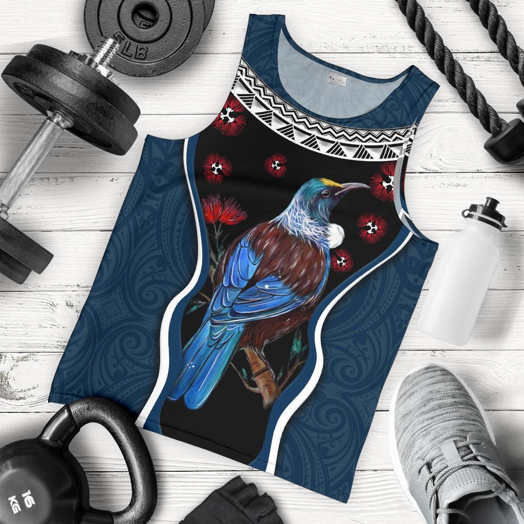 new-zealand-tui-bird-men-tank-top-pohutukawa-navy