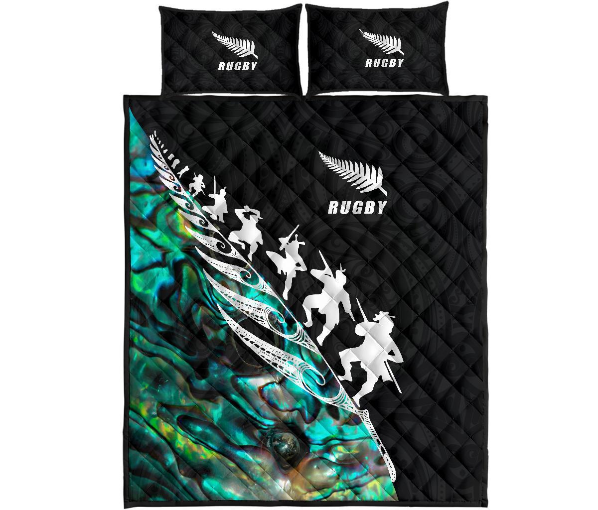 new-zealand-quilt-bed-set-rugby-haka-fern-paua-shell-quilt-and-pillow-cover