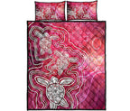 aboriginal-quilt-bed-set-sea-turtle-with-indigenous-patterns-pink