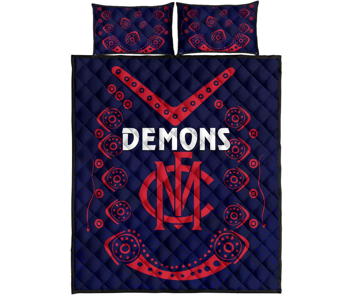 melbourne-demons-indigenous-quilt-bed-set-football