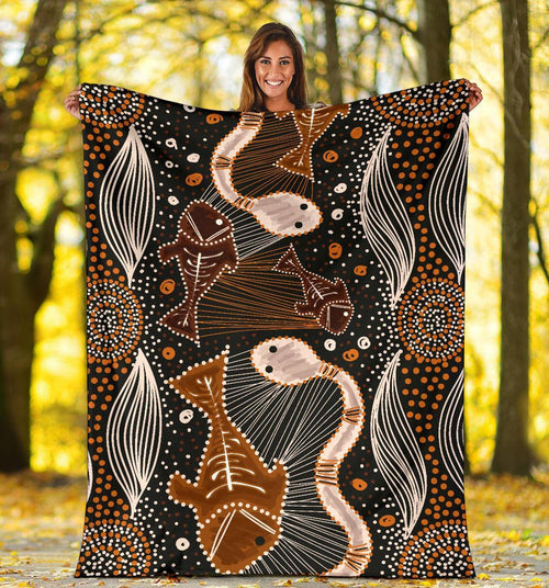aboriginal-premium-blanket-indigenous-fish-and-snake