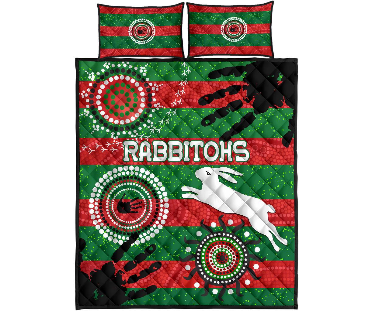 south-sydney-rabbitohs-indigenous-quilt-bed-set-country-style-no-1