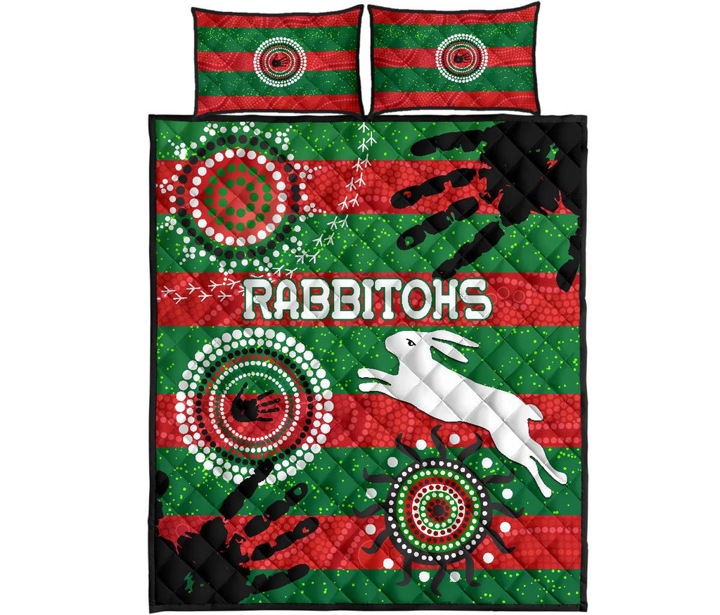 south-sydney-rabbitohs-indigenous-quilt-bed-set-country-style-no-1