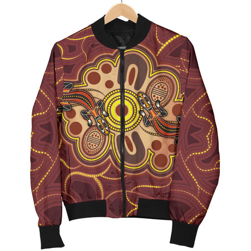 aboriginal-womens-bomber-jacket-indigenous-lizard-dot-painting-art