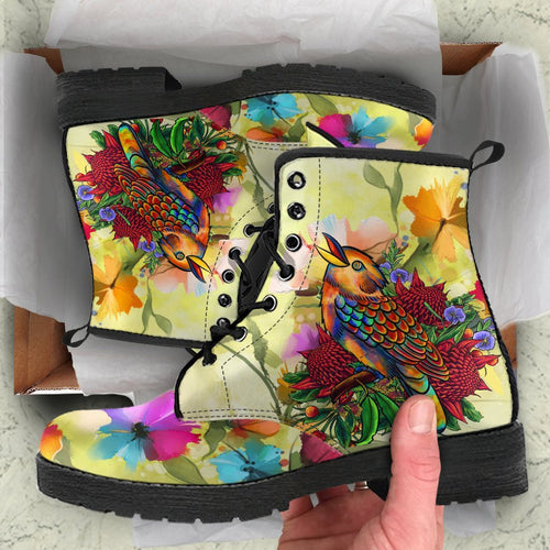 leather-boots-australia-kookaburra-with-waratah