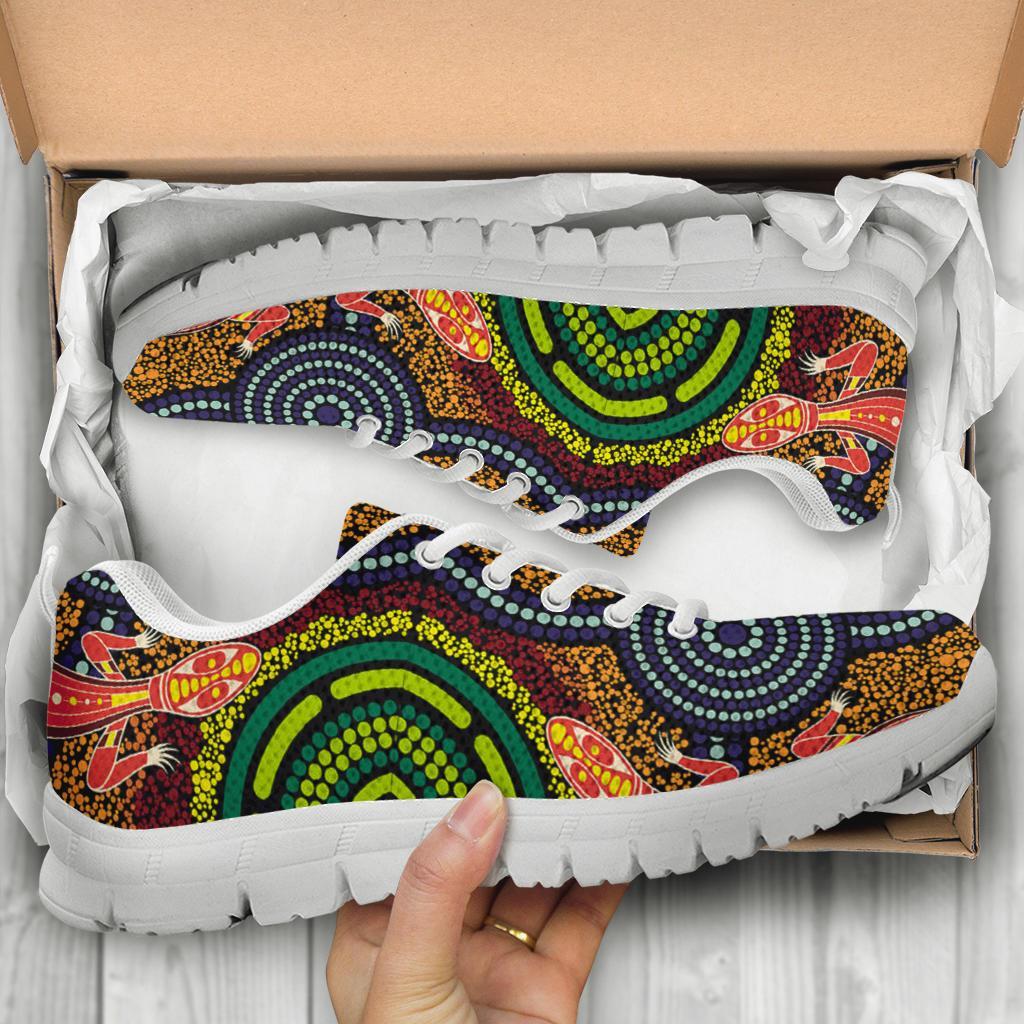 1st-australia-sneakers-aboriginal-two-lizards-dot-painting-circle