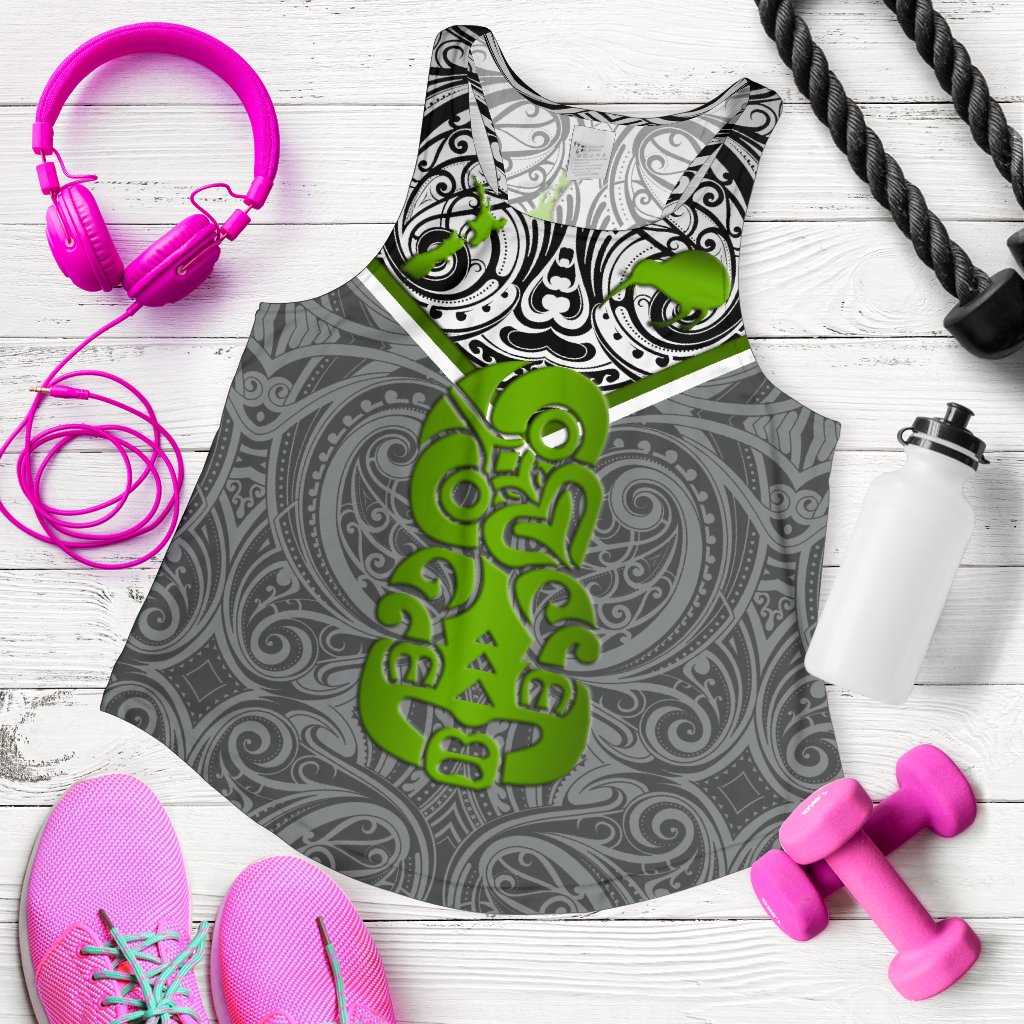 New Zealand Maori Rugby Women Racerback Tank Pride Version - Gray - Vibe Hoodie