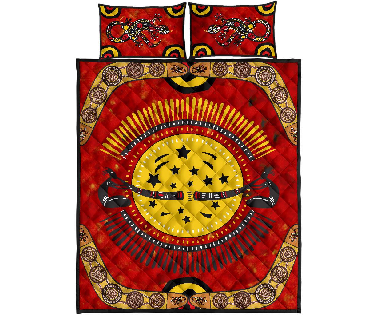 aboriginal-quilt-cover-set-lizard-and-boomerang-patterns