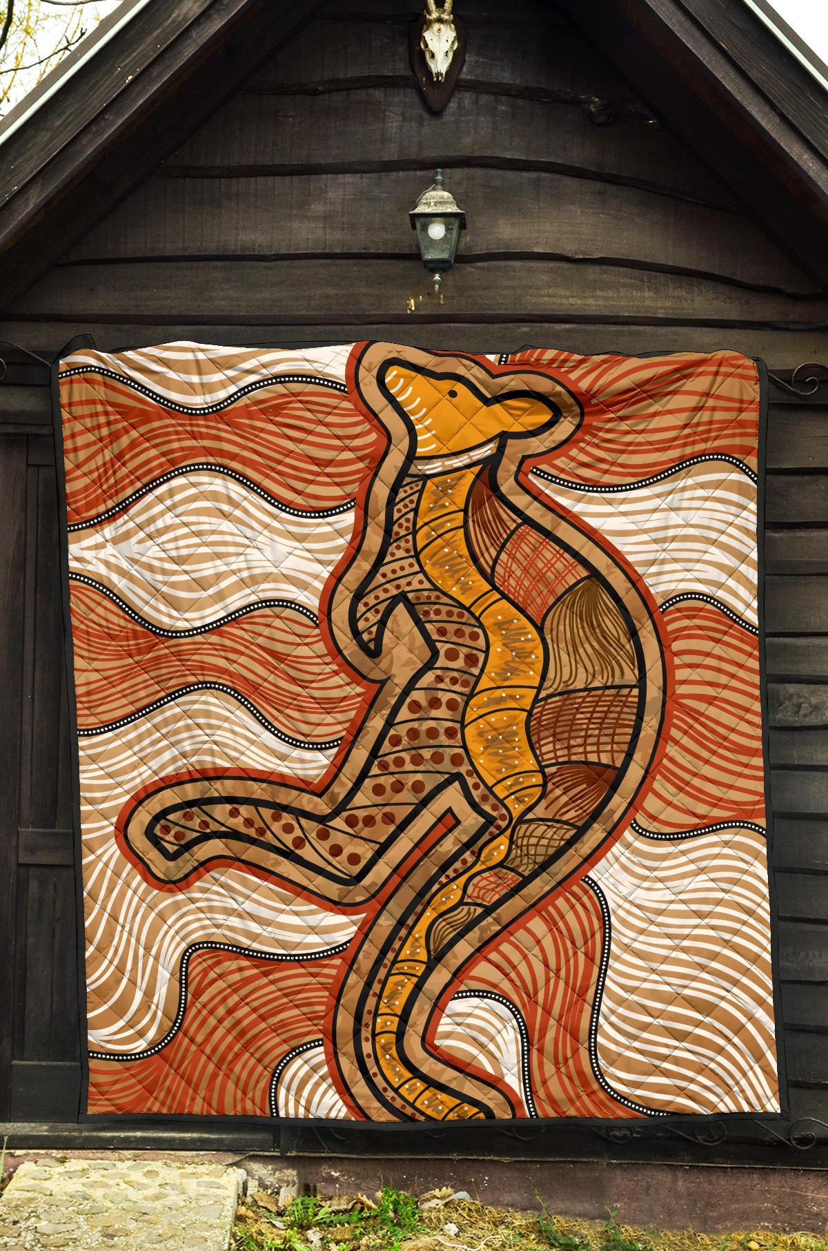 aboriginal-premium-quilt-indigenous-kangaroo-vintage-stye