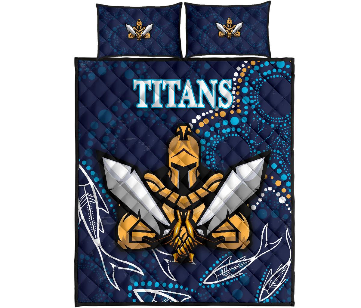 gold-coast-quilt-bed-set-titans-gladiator-indigenous