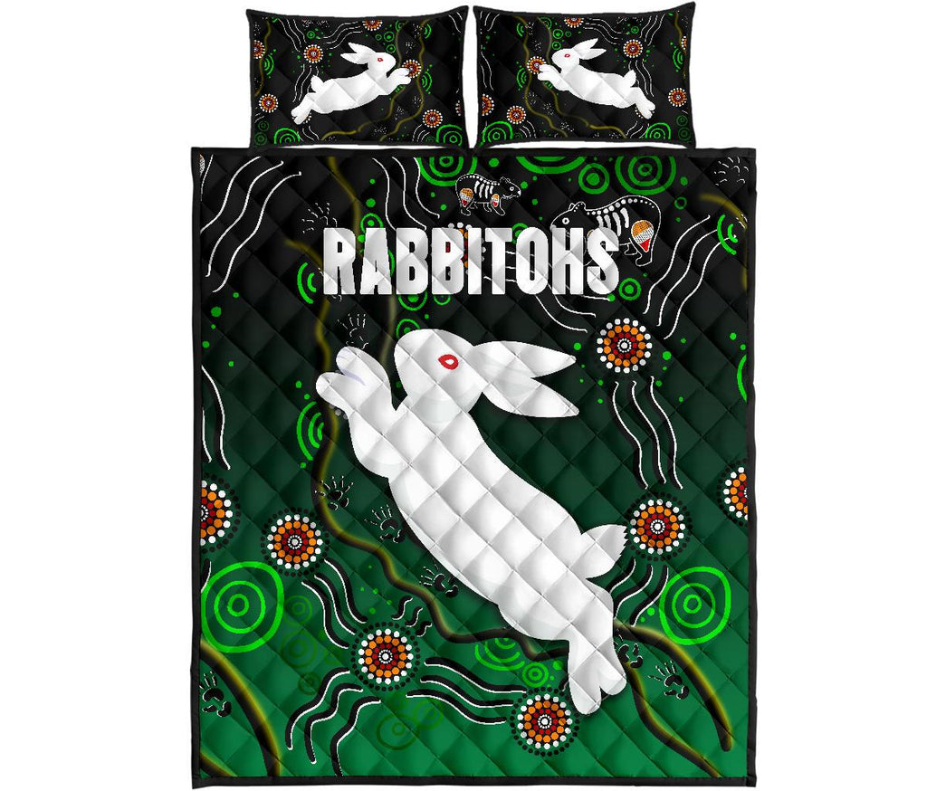 rabbitohs-quilt-bed-set-simple-indigenous