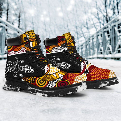 aboriginal-leather-boots-lizard-patterns-boomerang-dot-painting-all-season