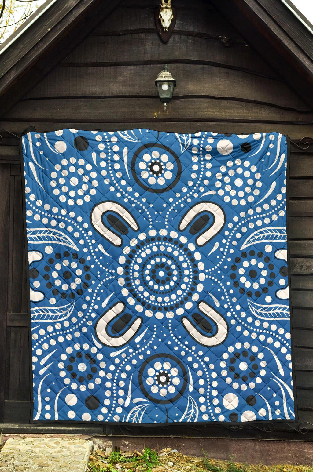 aboriginal-premium-quilt-indigenous-circle-dot-painting-blue-color
