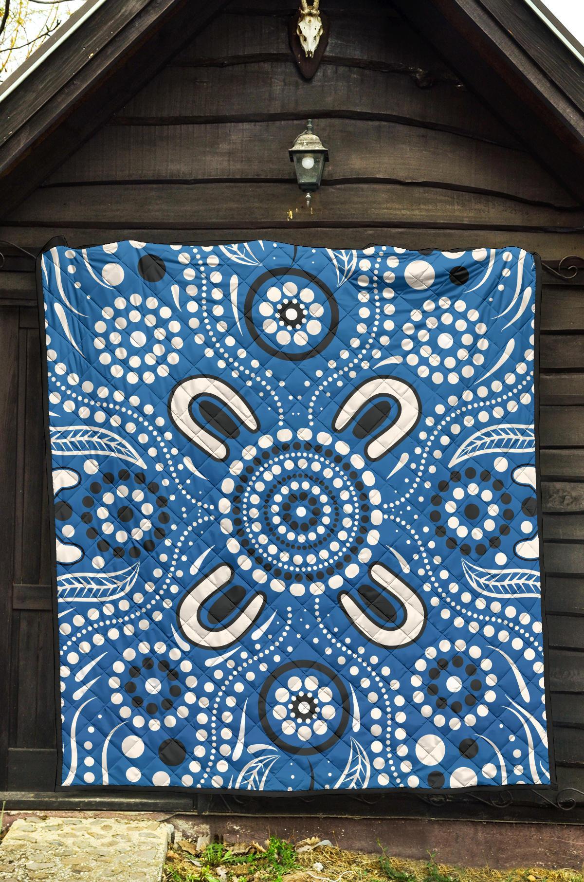 aboriginal-premium-quilt-indigenous-circle-dot-painting-blue-color