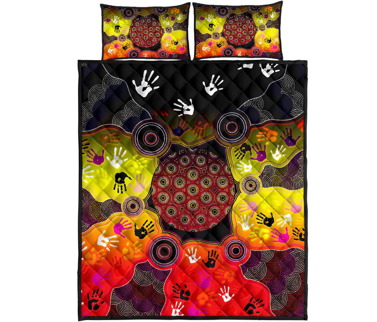 aboriginal-quilt-bed-set-indigenous-circle-dot-painting-hand-art