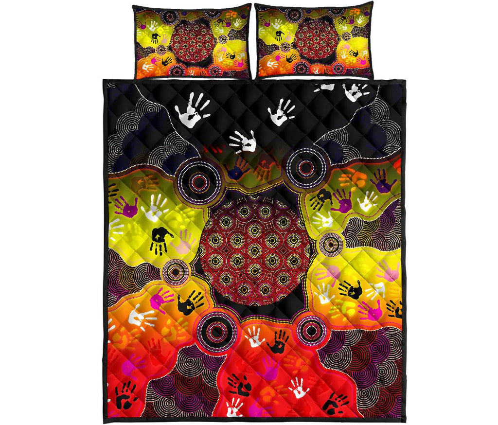 aboriginal-quilt-bed-set-indigenous-circle-dot-painting-hand-art