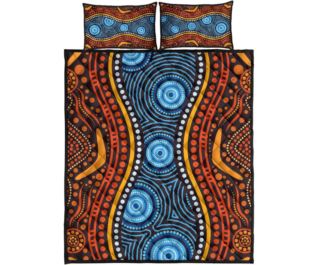 aboriginal-quilt-bed-set-boomerang-circle-dot-painting-art-ver01