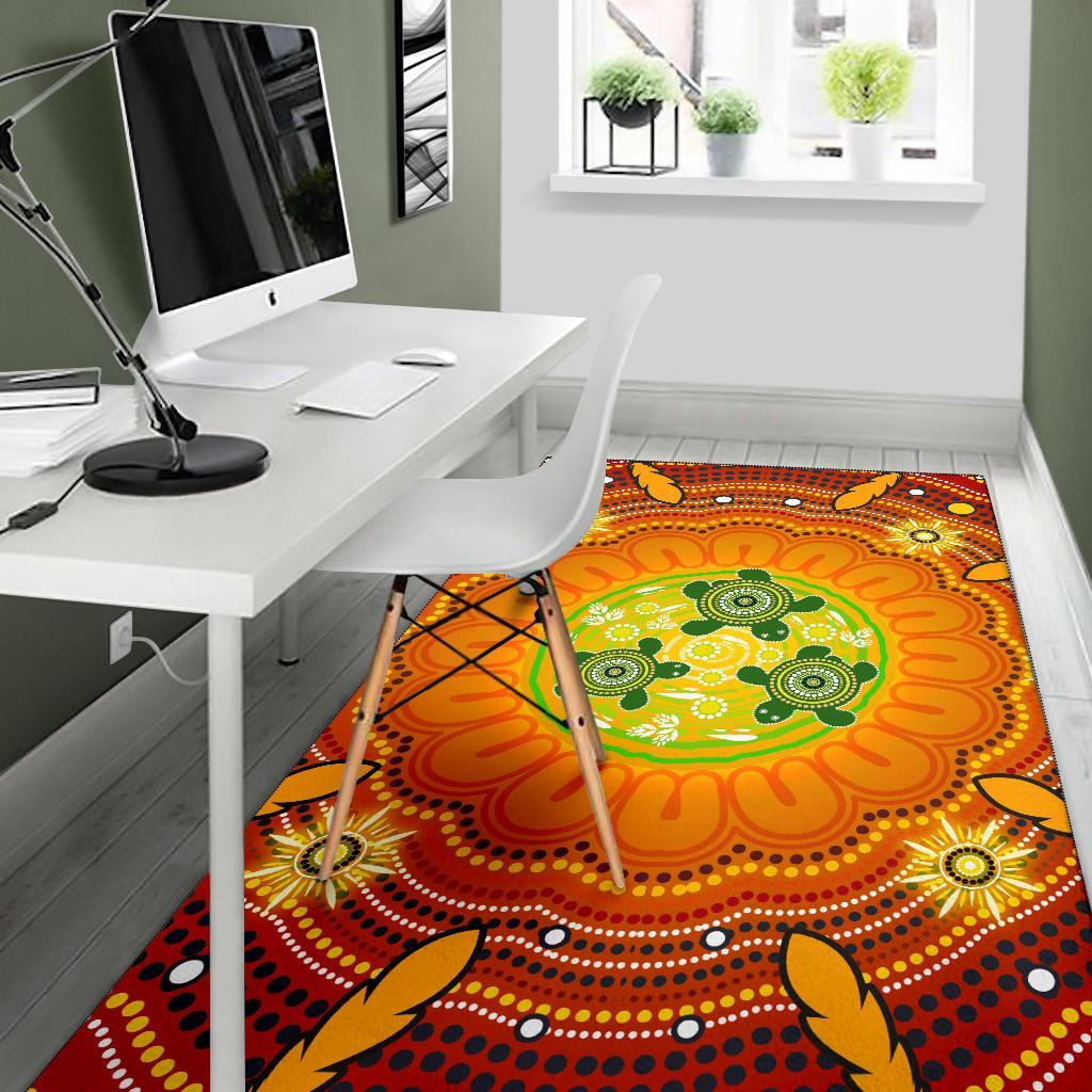 aboriginal-area-rug-turtle-circle-dot-painting-art