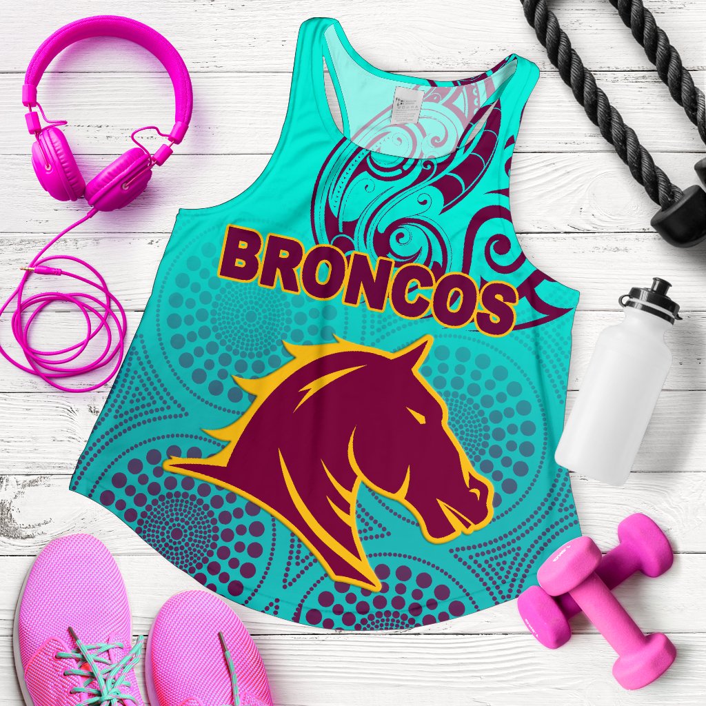 Brisbane Broncos Women Racerback Tank Maori With Aboriginal - Vibe Hoodie