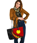 aboriginal-leather-tote-bag-indigenous-flag-circle-dot-painting