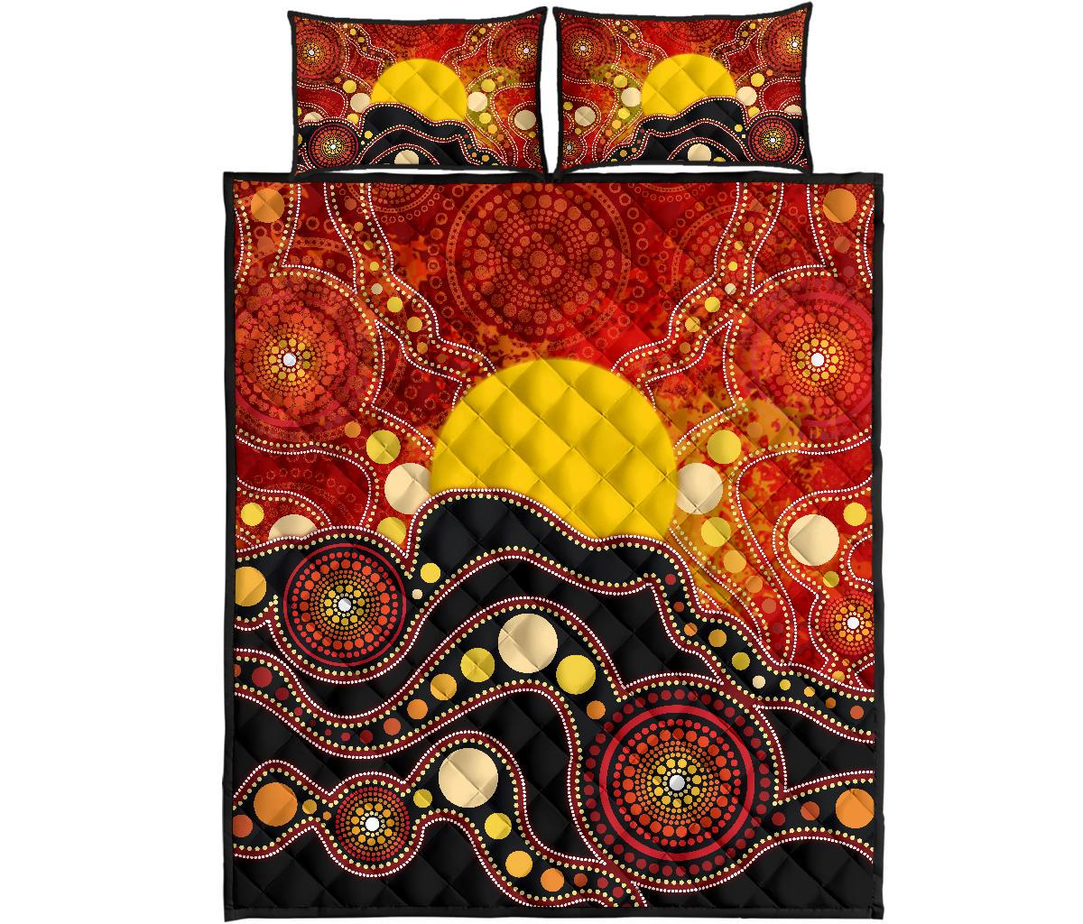 aboriginal-quilt-bed-set-aboriginal-lives-matter-flag-dot-painting-art