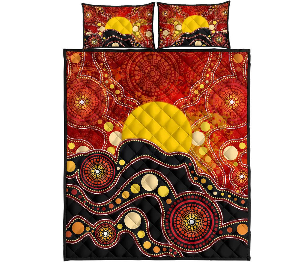 aboriginal-quilt-bed-set-aboriginal-lives-matter-flag-dot-painting-art
