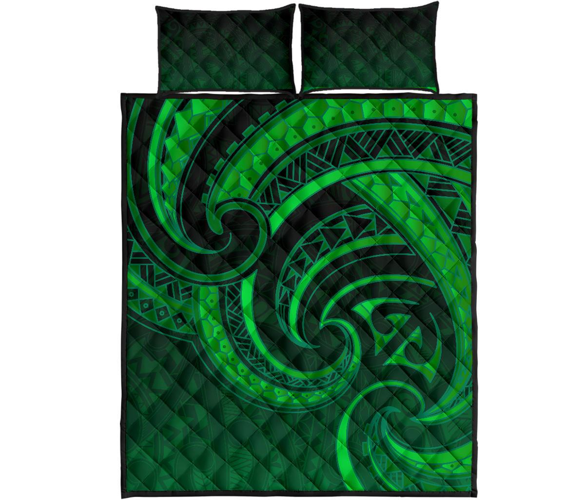 new-zealand-maori-mangopare-quilt-bed-set-polynesian-green