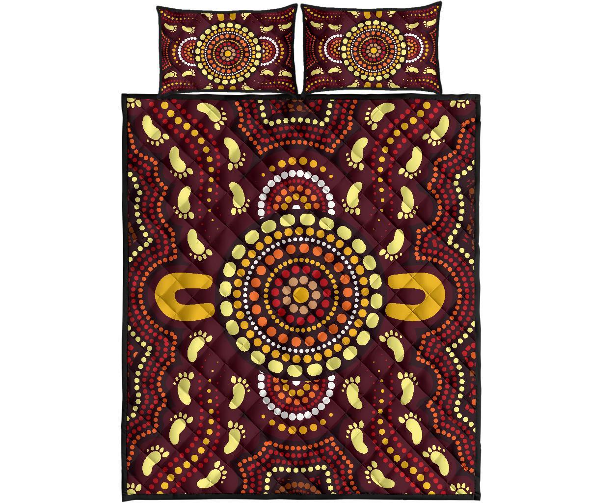 aboriginal-quilt-bed-set-indigenous-circle-footprint