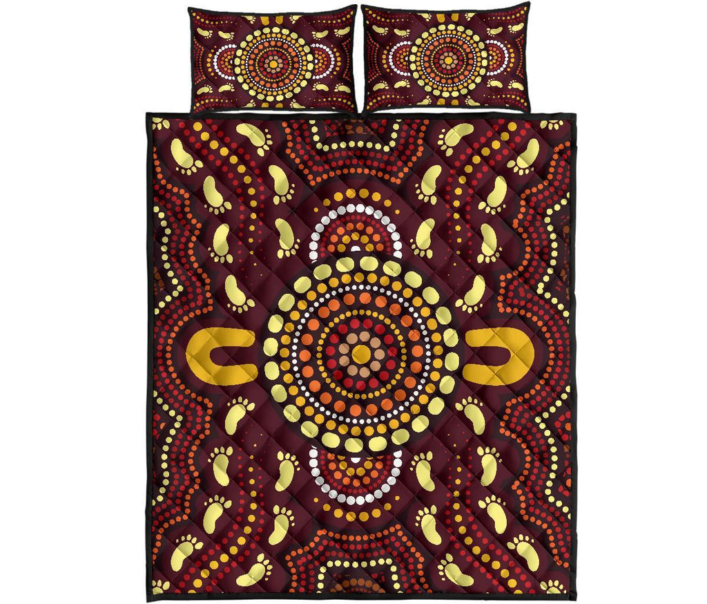 aboriginal-quilt-bed-set-indigenous-circle-footprint