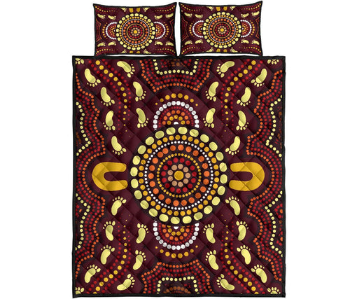 aboriginal-quilt-bed-set-indigenous-circle-footprint