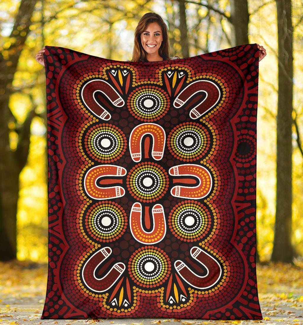 aboriginal-premium-blanket-aboriginal-dot-painting-flowers-style