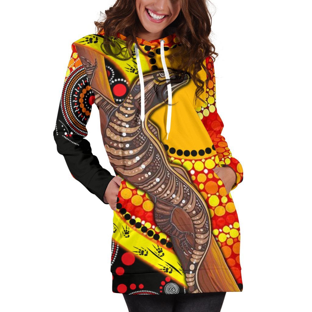 hoodie-dress-australian-aboriginal-dot-painting-sun-and-lizard