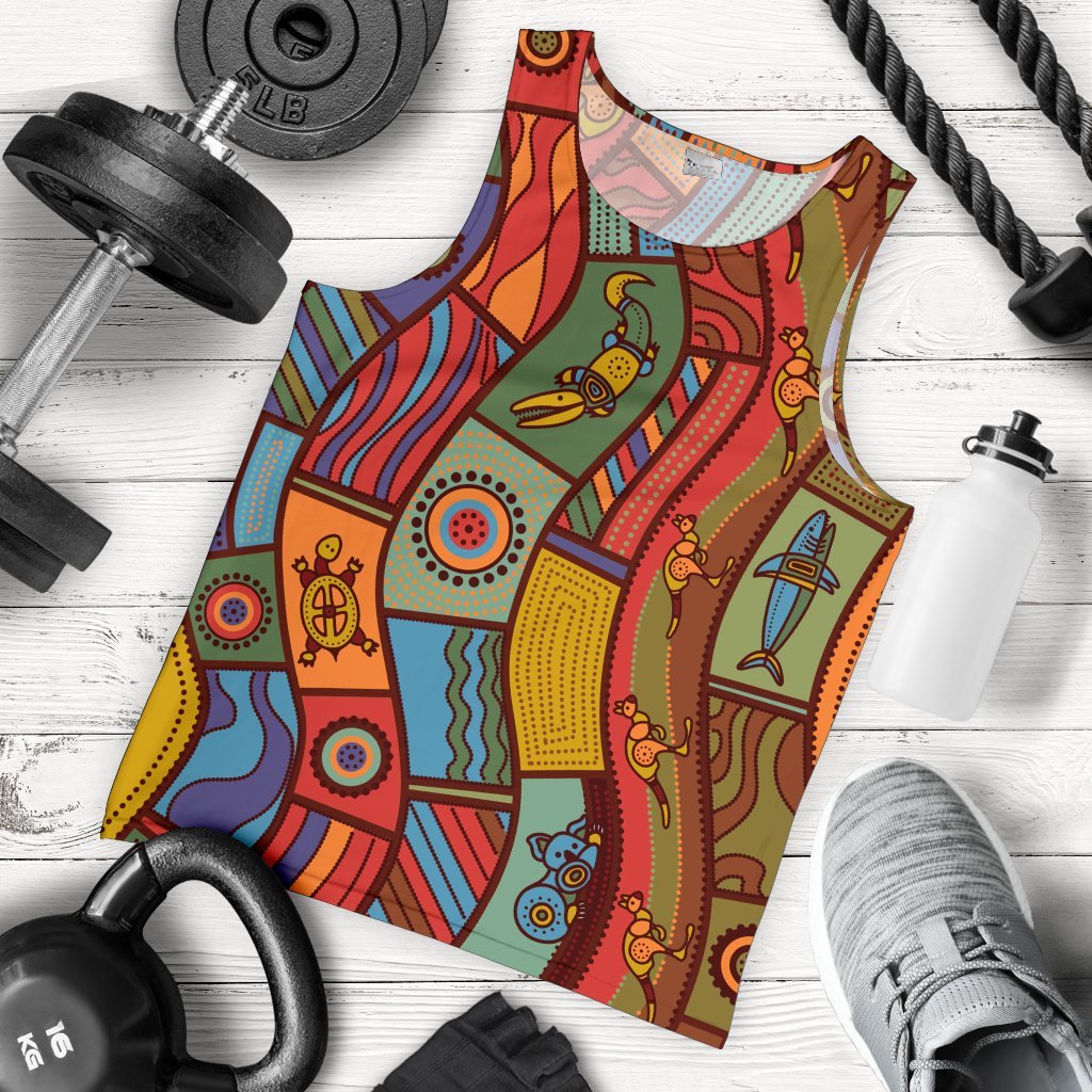 mens-tank-top-aboriginal-art-with-animals