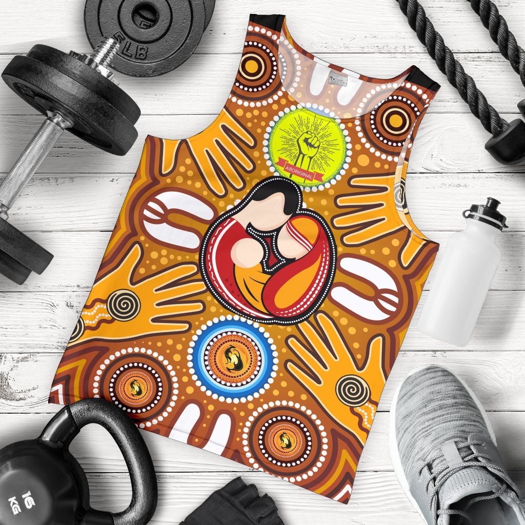 mens-tank-top-aboriginal-family-with-dot-painting-art