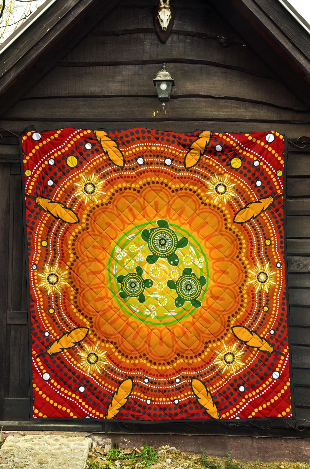 aboriginal-premium-quilt-turtle-circle-dot-painting-art