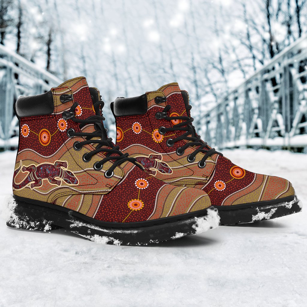 aboriginal-boots-lizard-patterns-circle-dot-painting-all-season