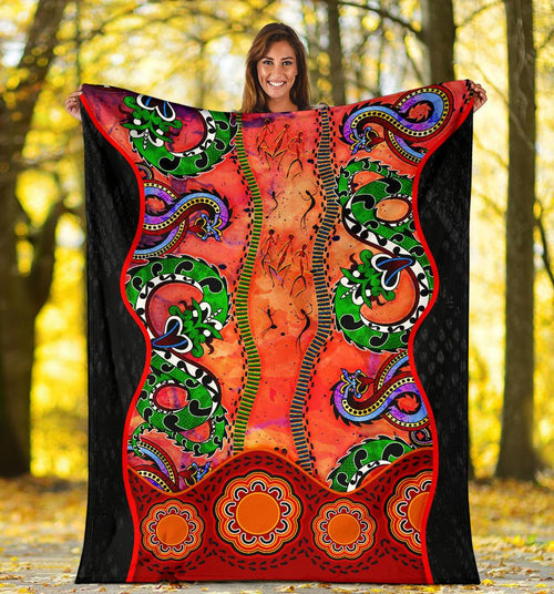 aboriginal-premium-blanket-aussie-indigenous-patterns-orange