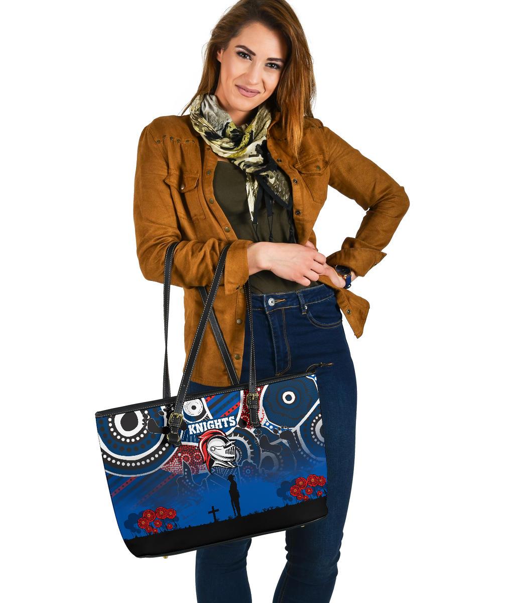 knights-large-leather-tote-newcastle-anzac-day-aboriginal