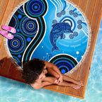 aboriginal-beach-blanket-dolphin-and-aboriginal-dot-patterns