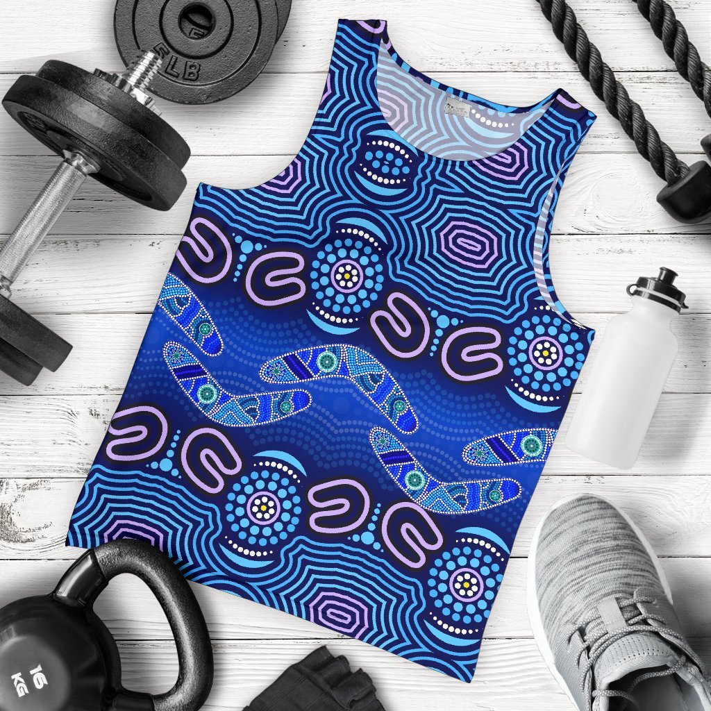 aboriginal-mens-tank-top-boomerangs-and-dot-painting-art-ver02