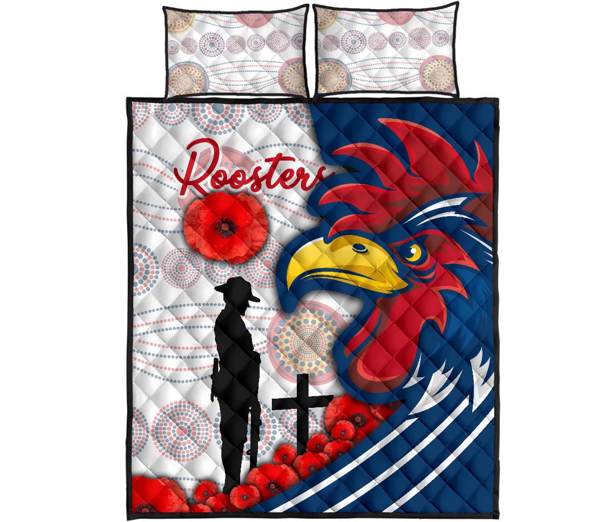 australia-roosters-quilt-bed-set-anzac-day-three-tiles-style